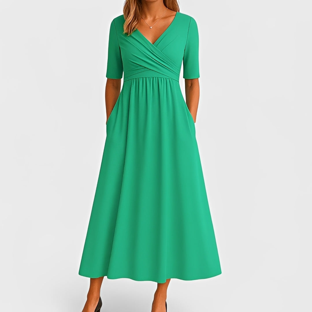 Piper - Vestido Midi de Manga Curta