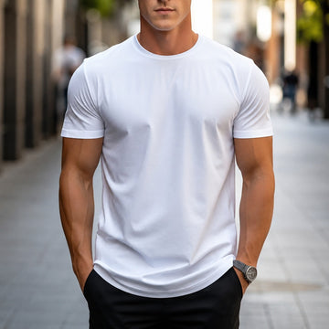 Owen - Camiseta masculina casual e lisa