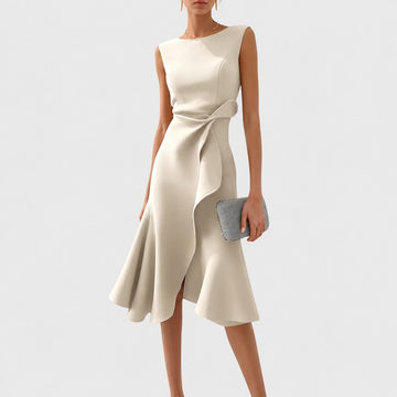 Stella - Vestido Midi Elegante sem Mangas