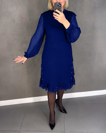 Gabriela - Vestido Estiloso de Manga Longa com Bolinhas