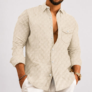 Walter - Camisa Estilosa de Manga Longa com Xadrez