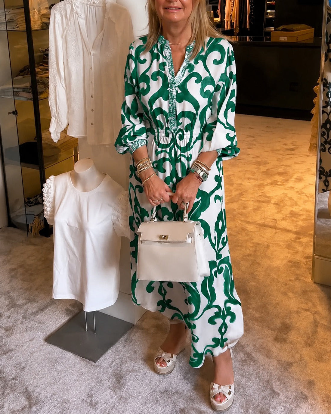 Daisie - Vestido Estiloso Solto com Decote em V