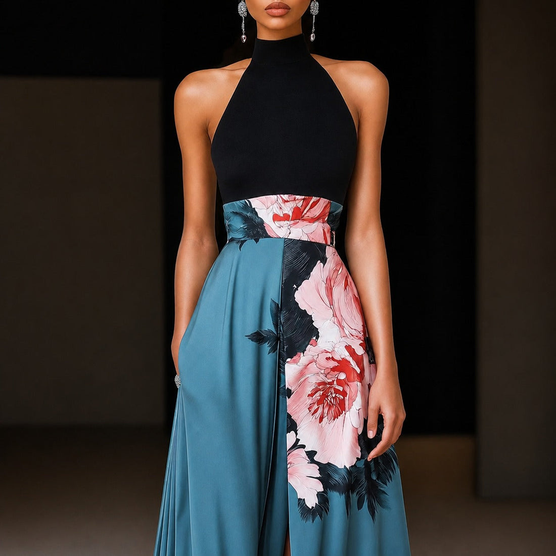 Annie - Vestido Maxi Floral Sem Mangas