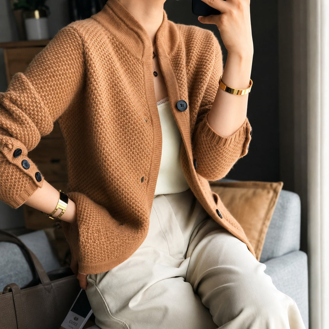 Edda - Cardigan quente com botões