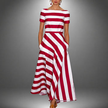 Darcie - Vestido Maxi A-Line Listrado