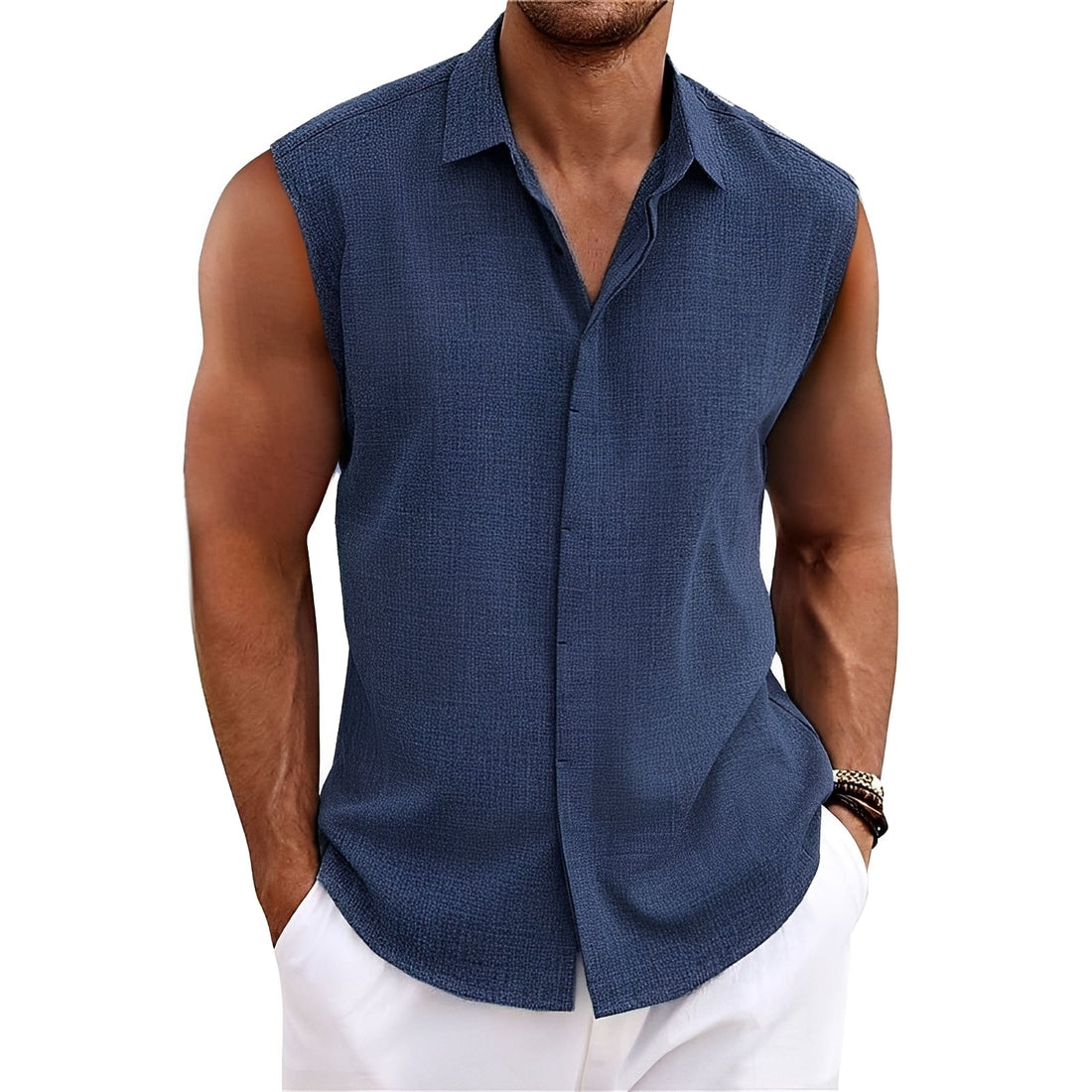 Romy - Camisa Confortável Sem Mangas