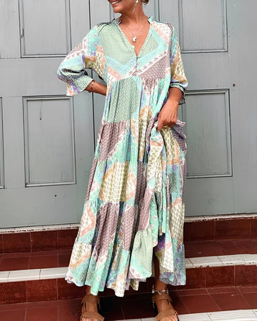 Kirsten - Vestido Estiloso de Manga Longa