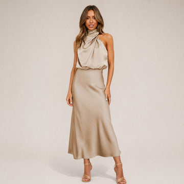 Lillie - Vestido Elegante com Decote Halter