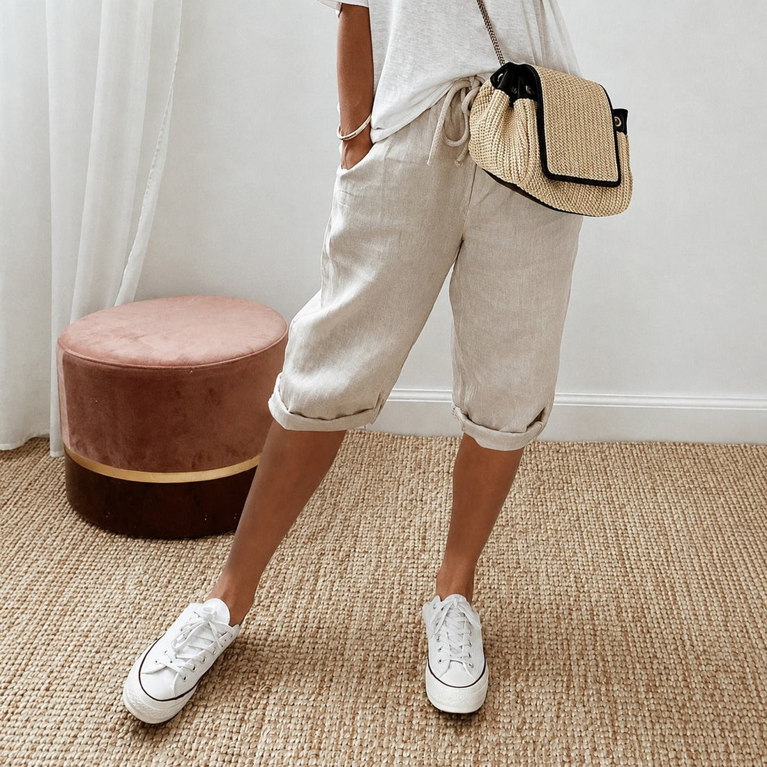 Ella - Shorts casuais com propriedades de absorção de umidade