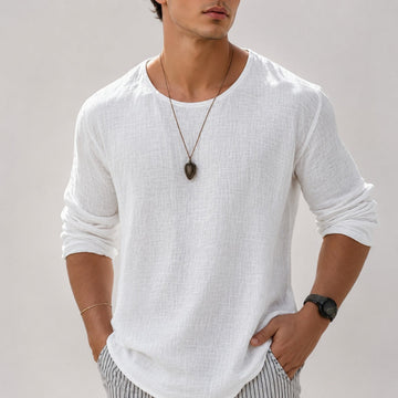 Zain - Camisa Casual Solta de Manga Longa