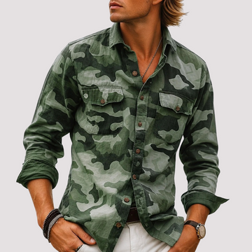 Jeffrey - Camisa Cargo com Lapela Camo