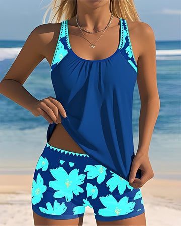 Mila - Tankini Floral com Decote em U