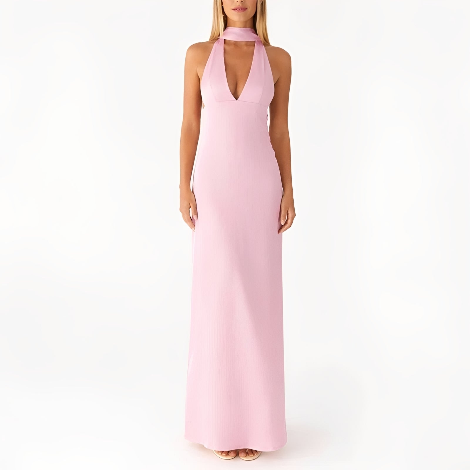 Amelie - Vestido Longo com Gola Halter