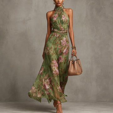 Vestido Boho Midi Feminino – Vestido Longo Elegante para Praia, Férias & Verão