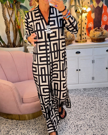 Valerie - Vestido Estiloso com Estampa Geométrica