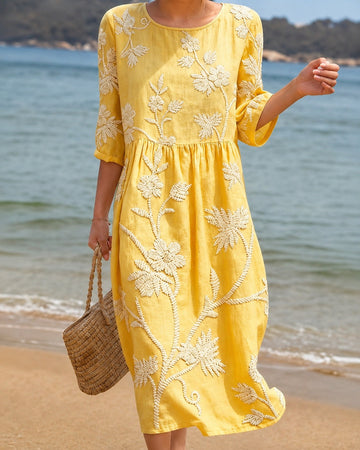 Teresa - Vestido Midi Estiloso Bordado
