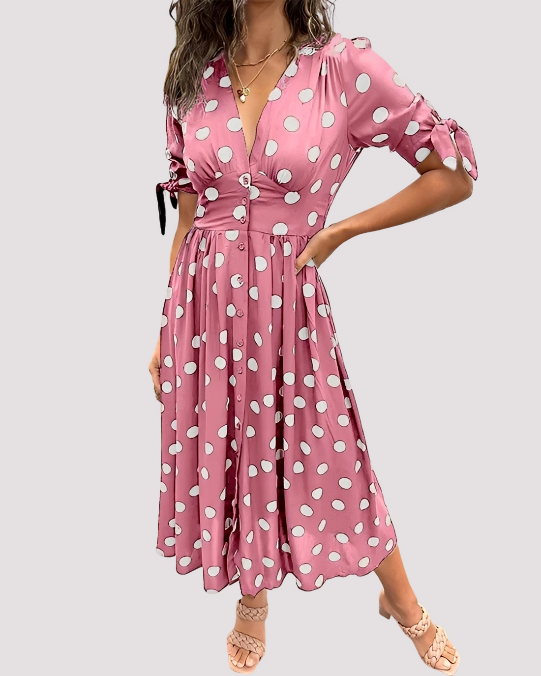 Nicole - Vestido de Bolinhas Estiloso