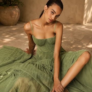 Elissa - Vestido Midi Elegante Plissado