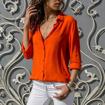 Aiah - Blusa casual com decote em V