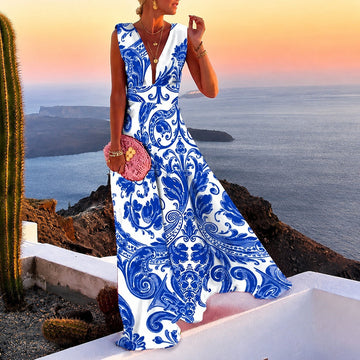 Kaylee - Vestido Maxi Estiloso Sem Mangas