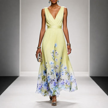 Tanisha - Vestido Maxi de Chiffon Floral