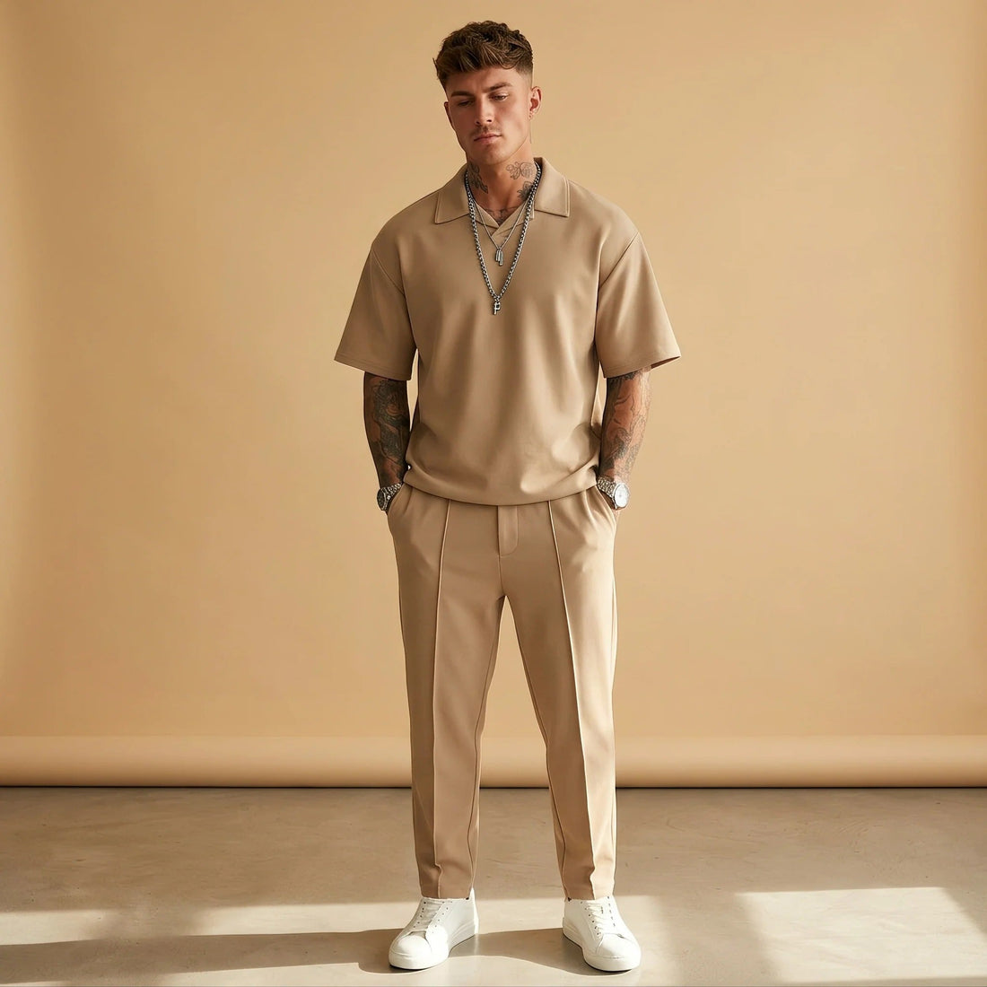 Johnston - Conjunto Casual Oversized de 2 Peças