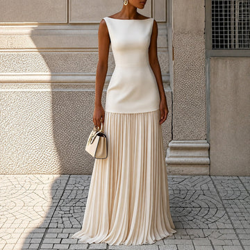 Alice - Vestido Maxi Elegante Slim sem Mangas