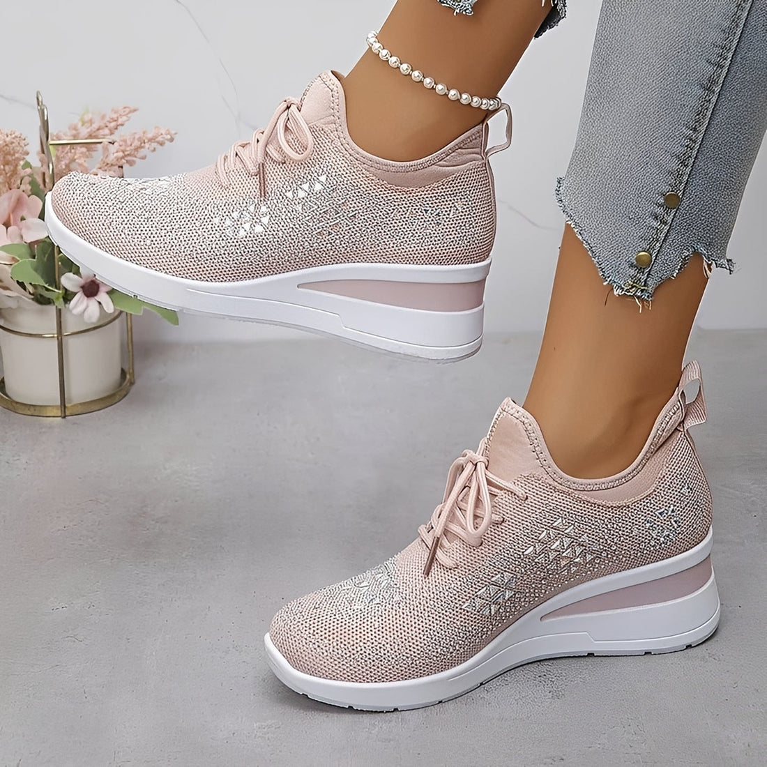 Brenda - Sapatos de Salto Anabela Estilosos