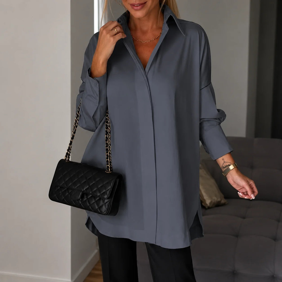 Lauren - Camisa Elegante de Manga Longa