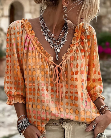 Candice - Blusa Estilosa de Bolinhas