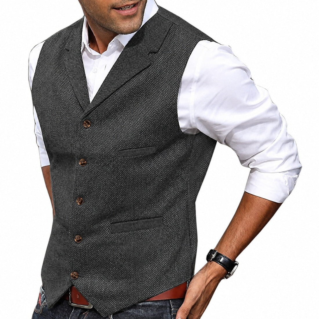 Jonas - Colete clássico, formal, tradicional