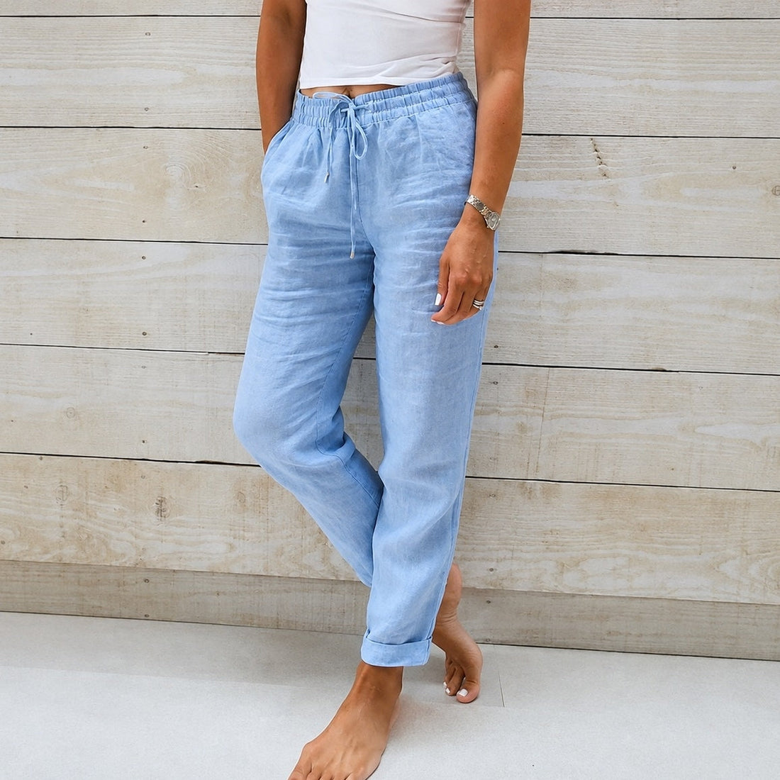Stacy - Calça feminina casual de tecido leve