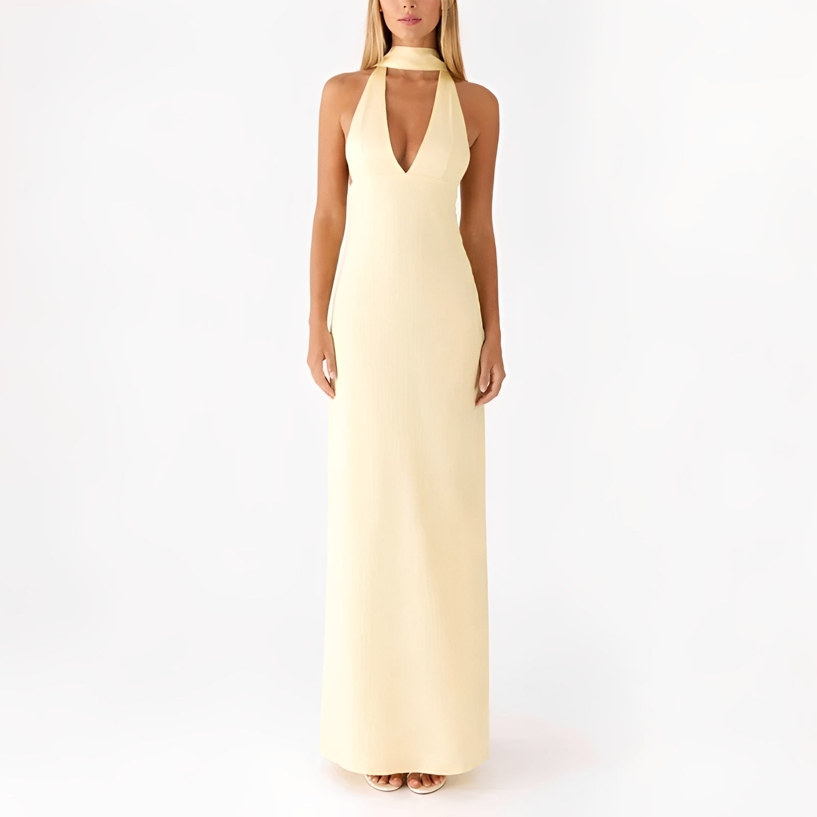 Amelie - Vestido Longo com Gola Halter