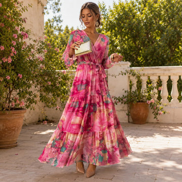 Carroll - Vestido Floral de Manga Longa