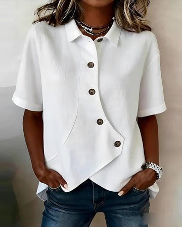 Mia - Blusa Assimétrica com Botões