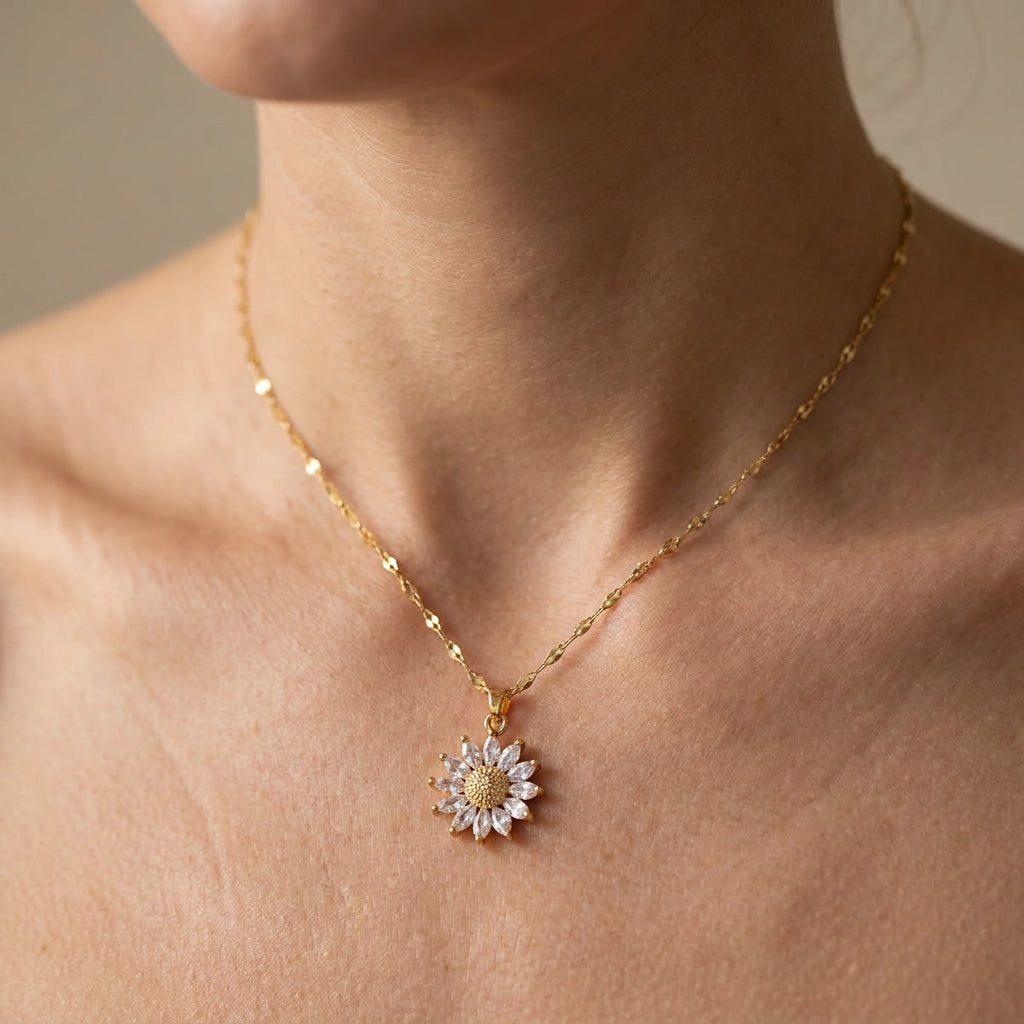 Manon – Colar girassol brilhante em ouro