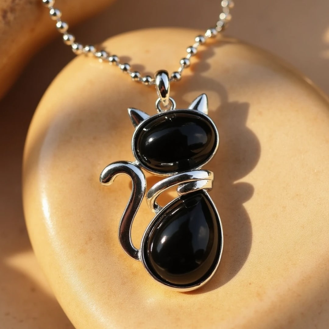 Mila – Colar de gato com pedra natural