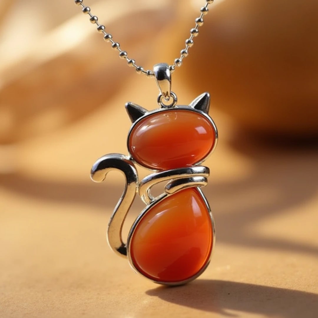 Mila – Colar de gato com pedra natural