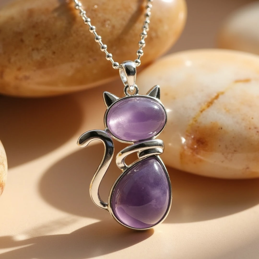 Mila – Colar de gato com pedra natural