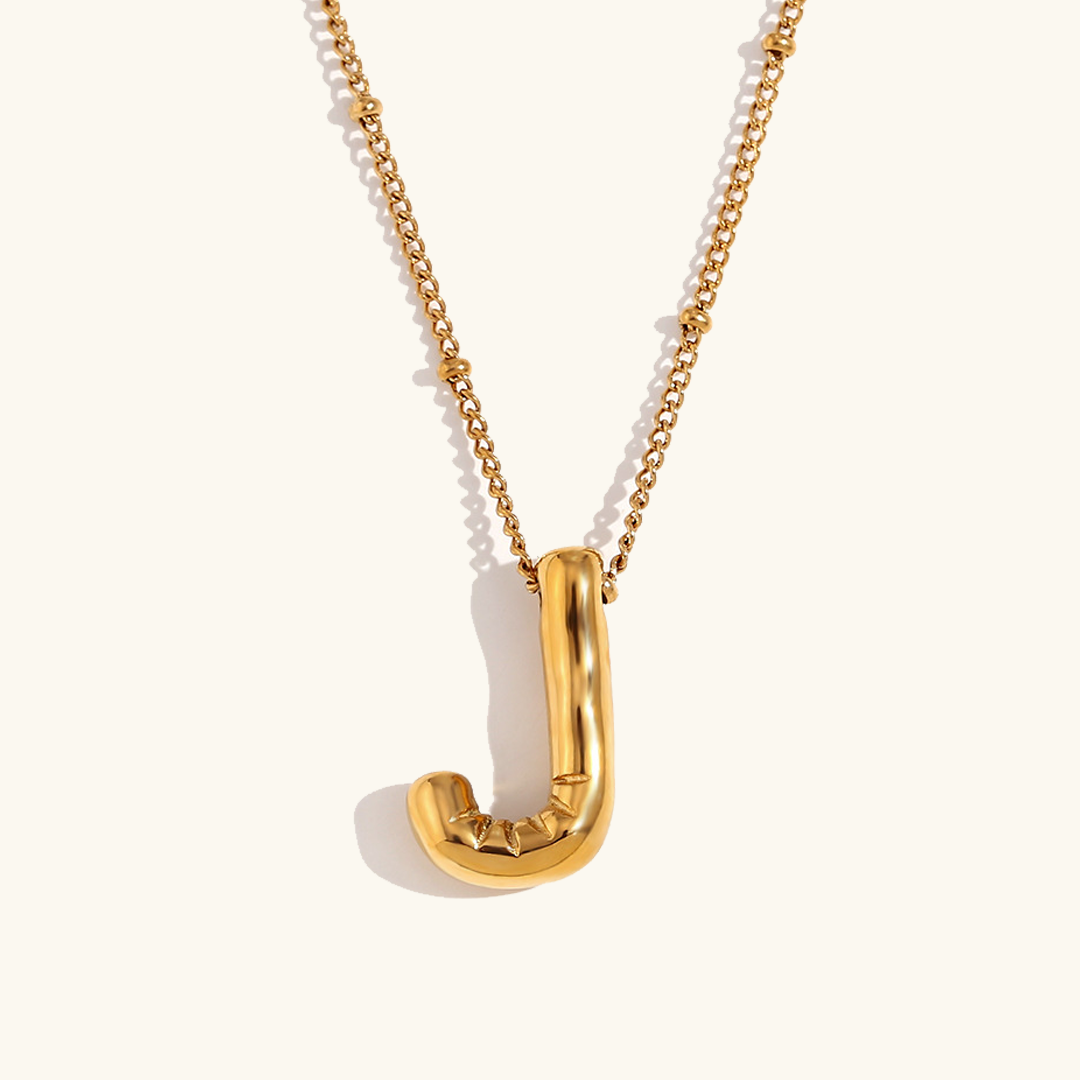 Colar inicial em ouro Balloon