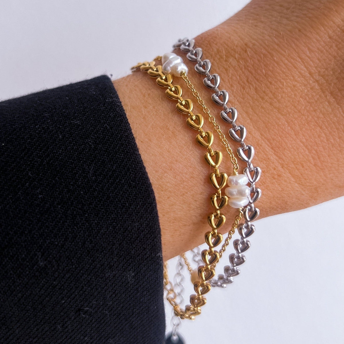Kendra - Bracelete em corrente coração dourado