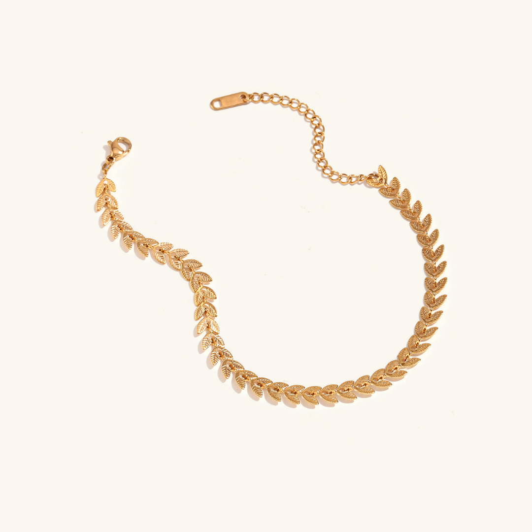 Delaida - Bracelete em ouro em forma de folha