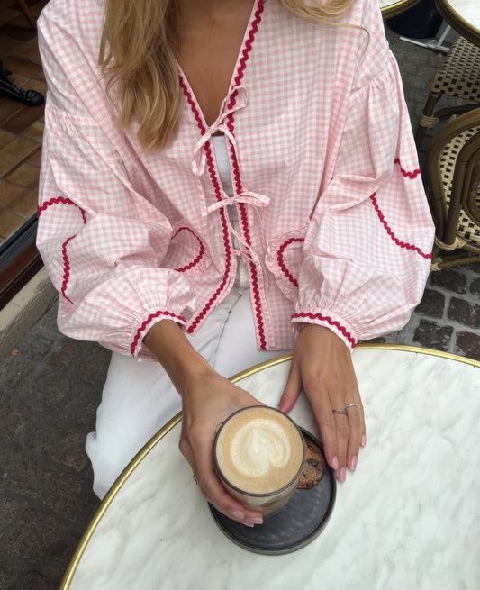 Claudia – Blusa Gingham com Laço