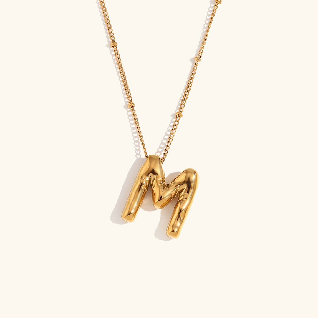 Colar inicial em ouro Balloon
