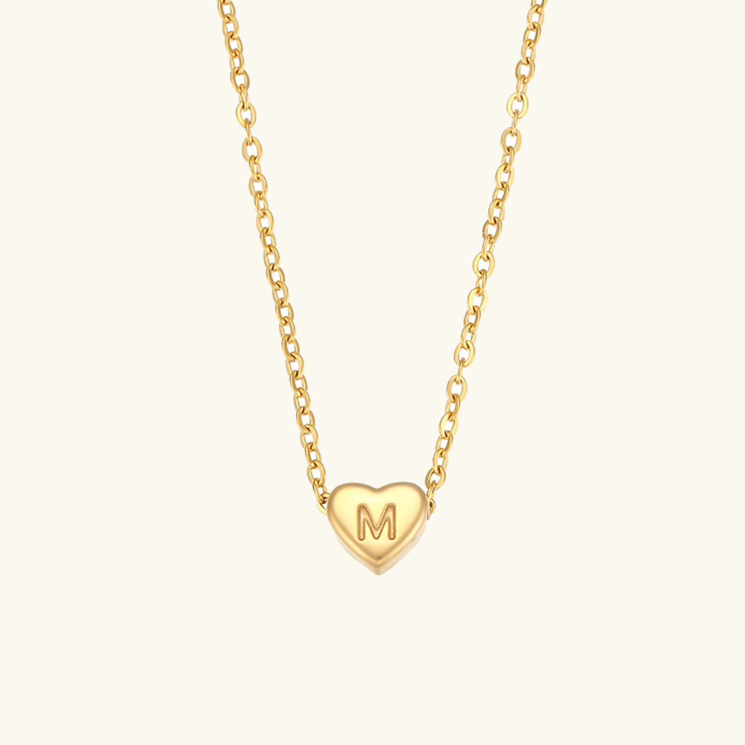 Coração - Colar de iniciais em ouro