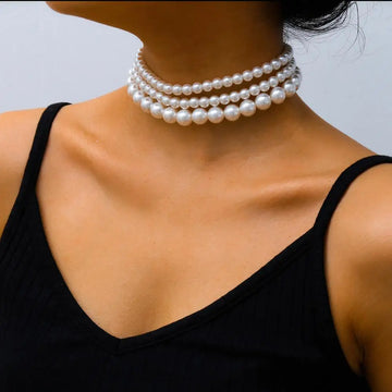 Conjunto de colar choker de pérolas - (conjunto de 3) colar de pérolas
