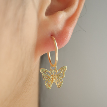 Brincos em papillon - Papillon creux pendente