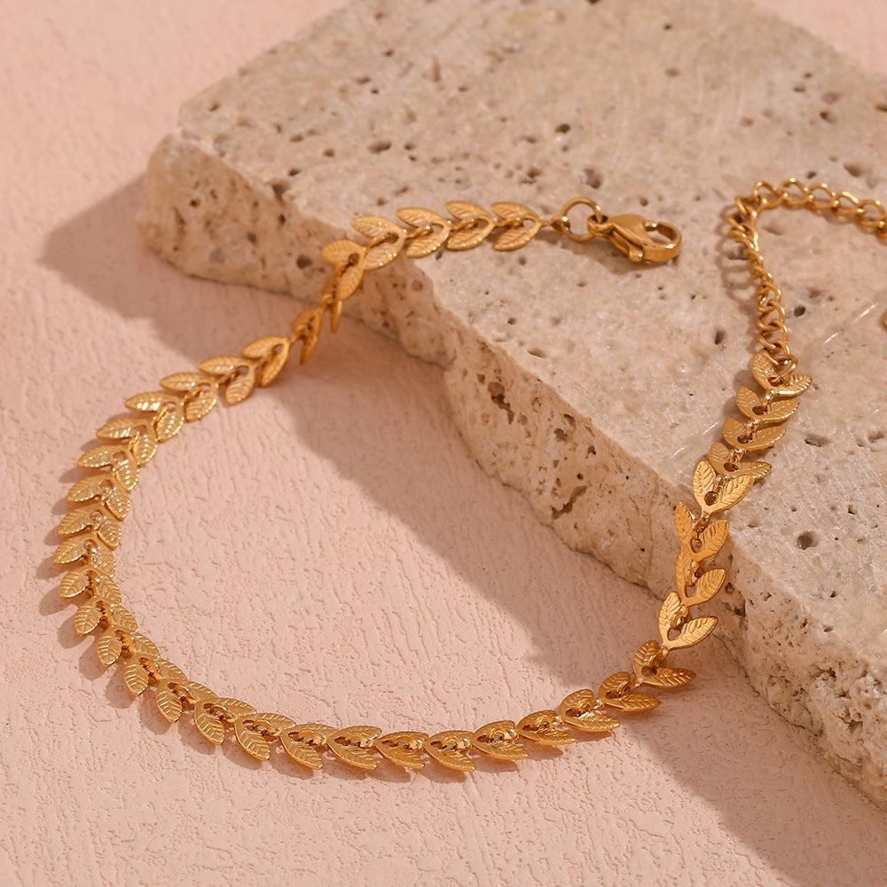 Delaida - Bracelete em ouro em forma de folha