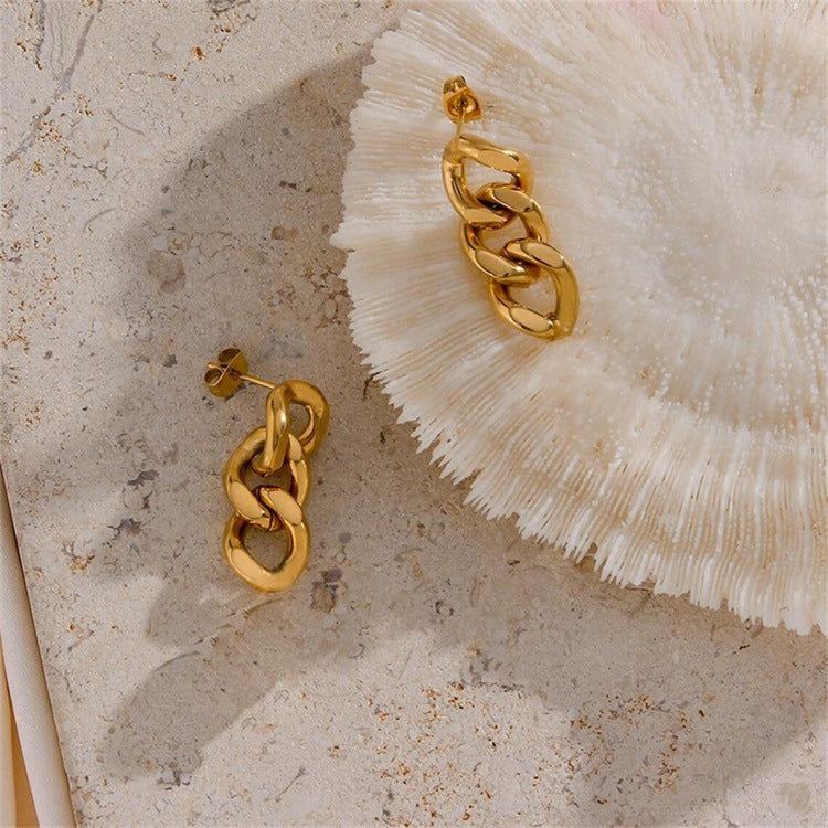 Lee - Boucle d'oreille em cadeia de ouro