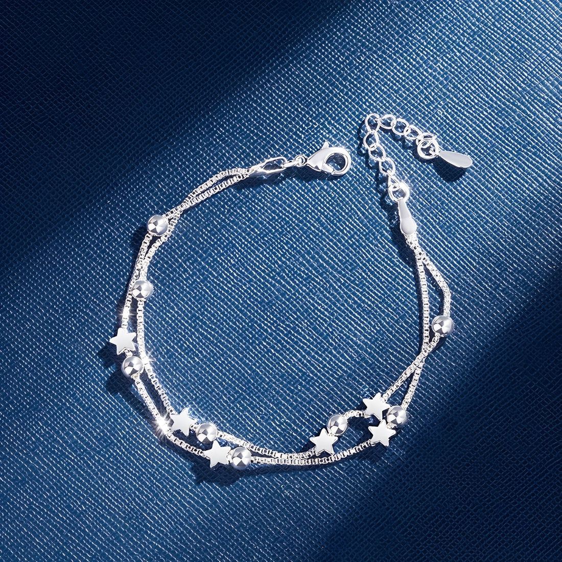 Yuna – Bracelete duplo círculo estrela estilo coreano